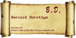 Bercsik Dorottya névjegykártya